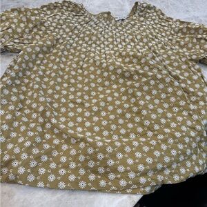 Madewell Tan Floral Blouse